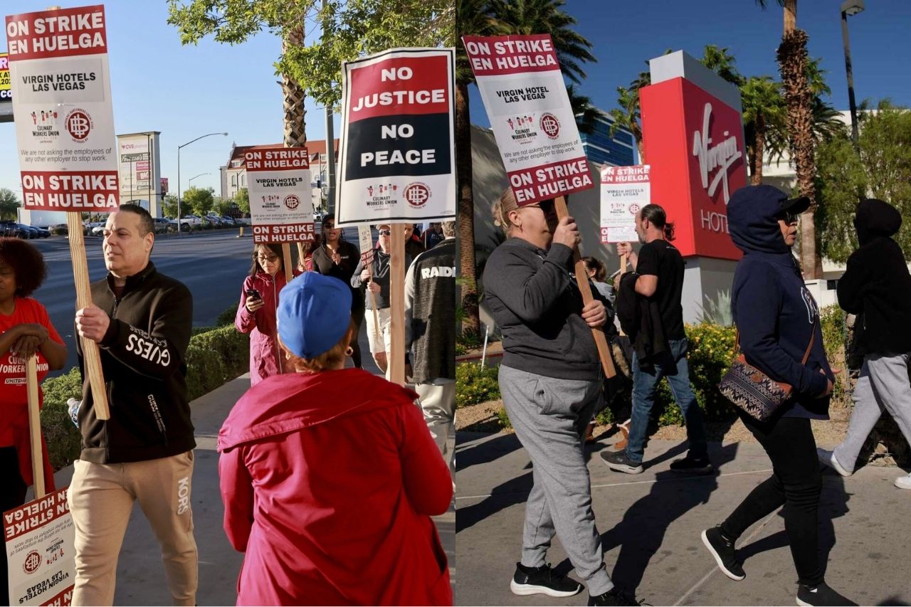 Hundreds of Culinary Union Workers Commence Open-Ended Strike at Virgin Hotels Las Vegas