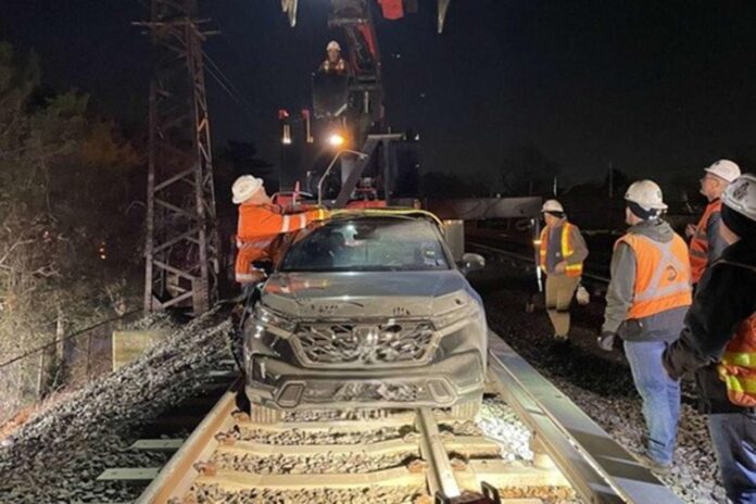 SUV Driver’s Shocking Joyride on New York Railroad Ends in Fiery Crash