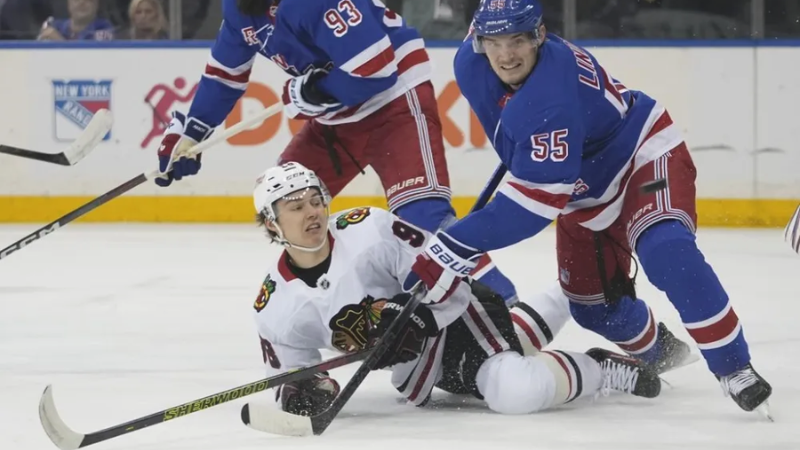 Taylor Hall Scores and Assists, Arvid Soderblom Makes 29 Saves as Blackhawks Edge Rangers 2-1