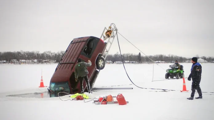 Two Wisconsin Ice Fishermen Rescued After Pickup Sinks in St. Croix River