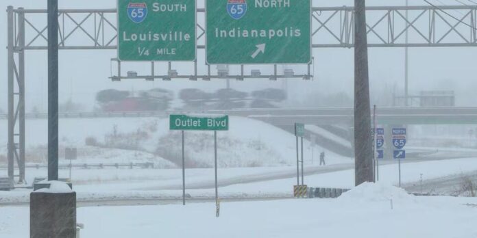 Winter Woes: Snowstorm Chaos Leaves Drivers Stranded and Slipping in Southern Indiana
